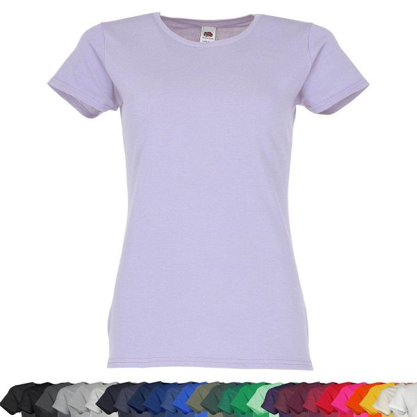 Fruit of the Loom® Ladies Iconic 150 T 614320 Damen T-Shirt Slim Fit Baumwolle Rundhals