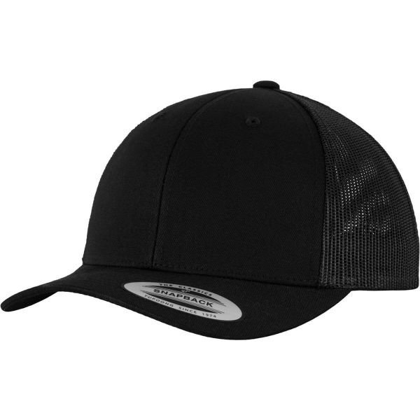 FlexFit® Retro Truck Cap FX6606 Baseball Kappe Schwarz / Silber Snapback
