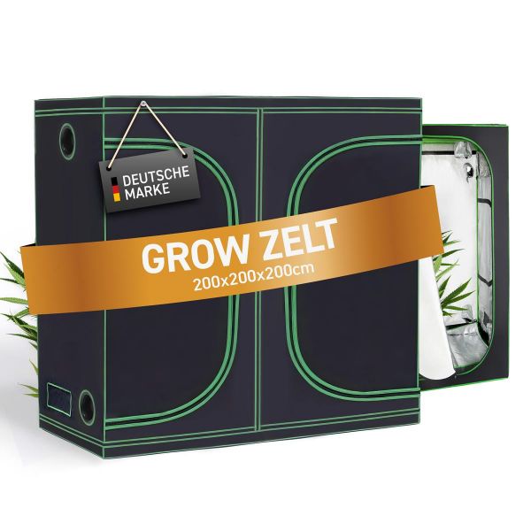 Growroom Grow Tent Gewächshaus Box Pflanzen Zuchtzelt - Aufzuchtzelt für Pflanzen 200 x 200 x 200 cm