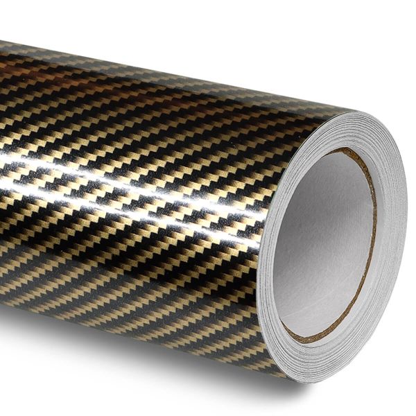 2D Carbon Folie glänzend Gold Car Wrapping Luftkanal Autofolie