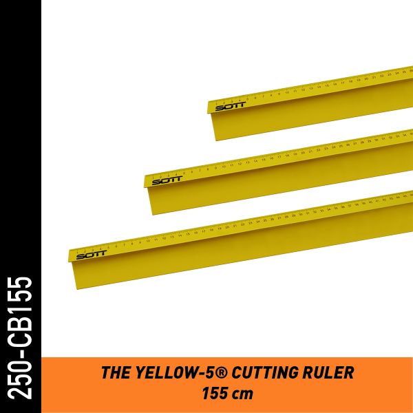 SOTT Yellow-5 Anti-Rutsch Schneidelineal -150cm