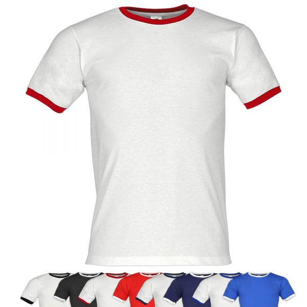 Fruit of the Loom® Valueweight Ringer T | T-Shirt weiß/rot