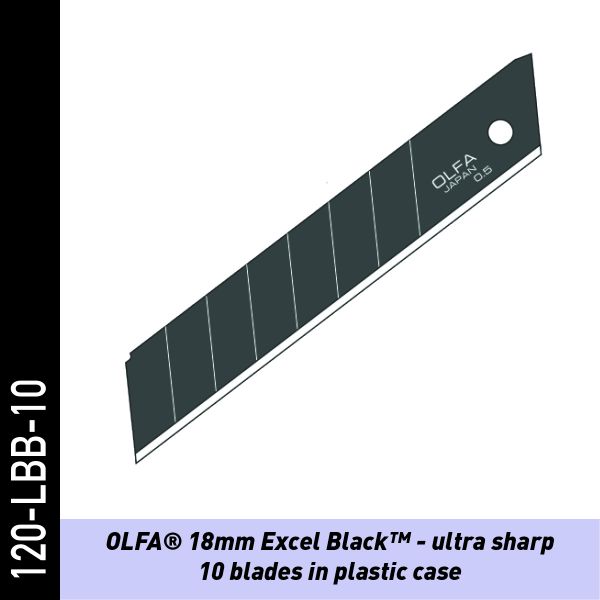 OLFA Snap-Off Klingen, schwarz 45° - 10 Stck. Ultra scharf