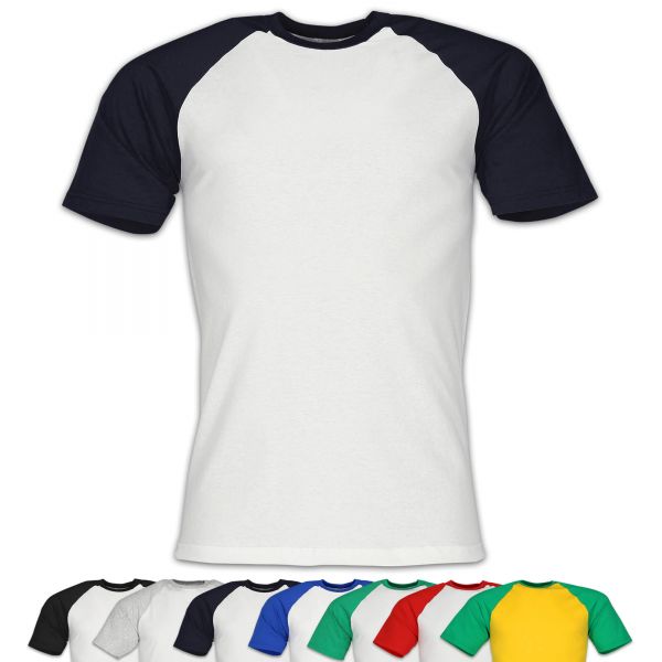 Fruit of the Loom® Valueweight Short Sleeve Baseball T | T-Shirt weiß/deep navy