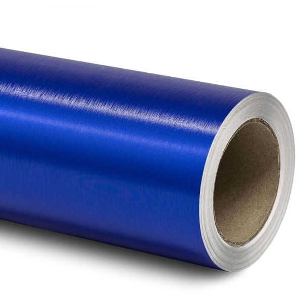 Folindo Chrom Brushed selbstklebende 3D Luftkanal Autofolie Blau