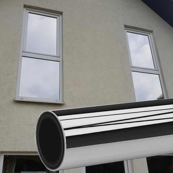 Solar Screen® Spiegelfolie ALU 80 STATIC statische Sichtschutz Fensterfolie Sonnenschutzfolie innen | Spionfolie