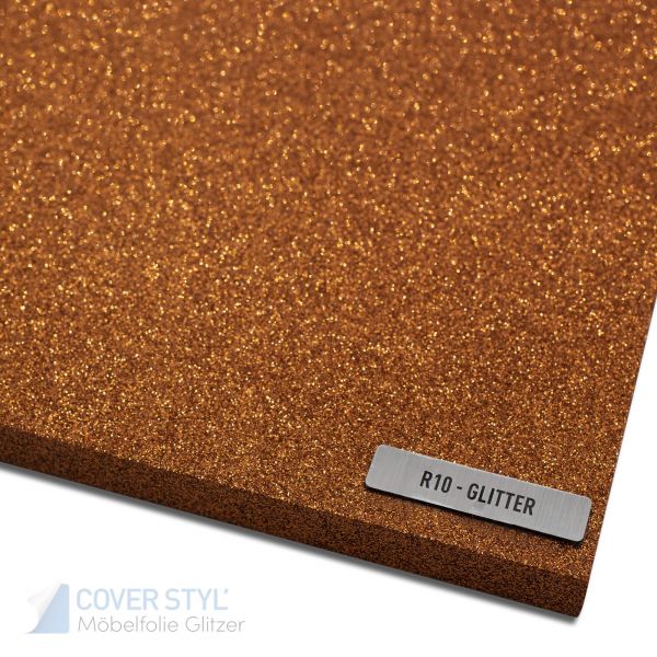 Cover Styl'® Möbelfolie Dekorfolie Selbstklebende Glitzeroptik R10 Classic Copper
