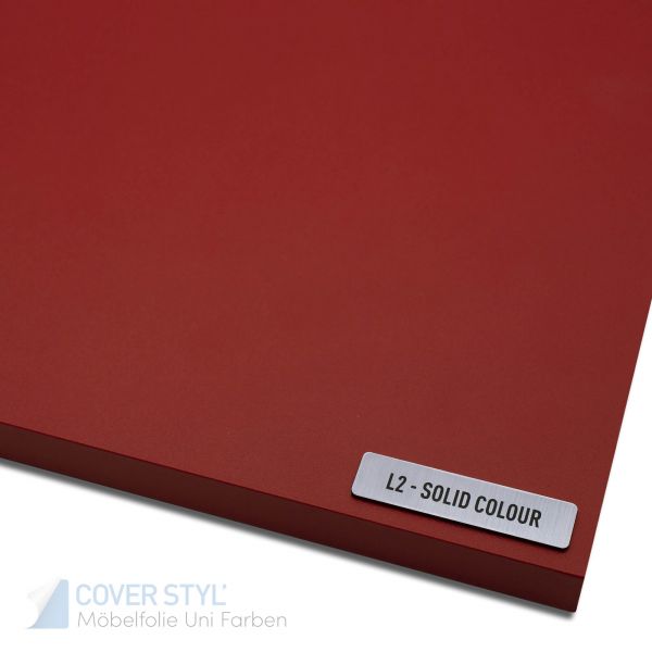 Cover Styl'® Möbelfolie Uni L2 Orangey-Red Velvet Grain