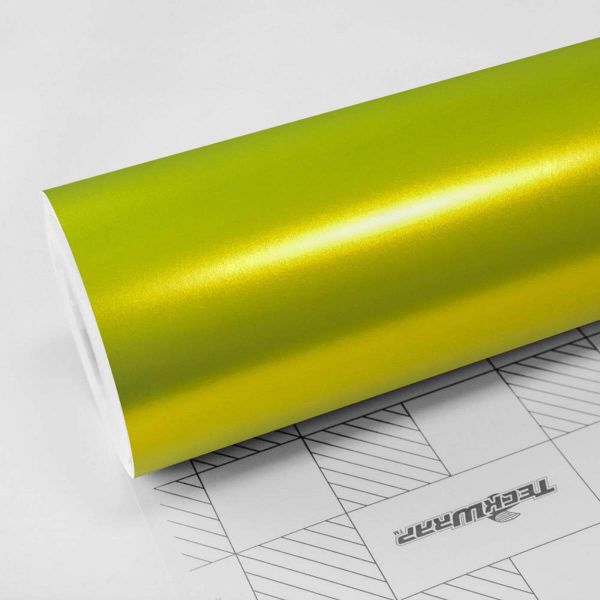 TeckWrap Matt Chrom Car Wrapping Autofolie Satin Chrom Folie VCH412-S yellow lime