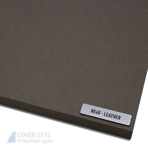 Cover Styl'® Möbelfolie Dekorfolie Lederoptik Lederfolie mit fühlbarer Struktur NE40 Grey Leather