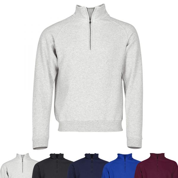Fruit of the Loom® Classic Zip Neck Sweat Sweatshirt Zipper Pullover mit Reißverschluss 62114094 Graumeliert