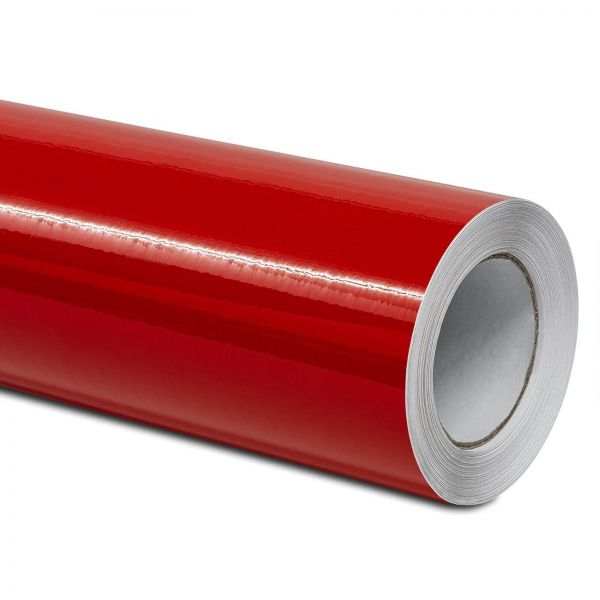 Folindo Glanz - selbstklebende 3D Autofolie mit Luftkanälen Rot