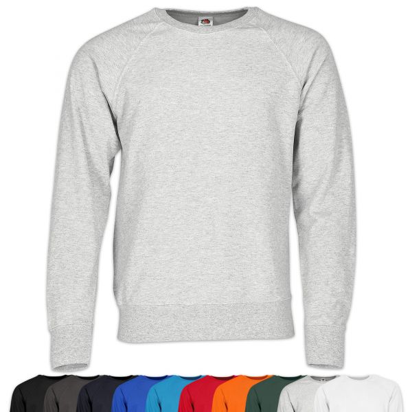 Fruit of the Loom® Lightweight Raglan Sweat | Sweatshirt graumeliert