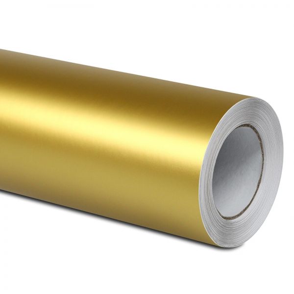Folindo selbstklebende 3D Luftkanal Autofolie Gold Matt