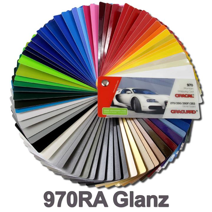 Farbkarte Oracal 975RA Autofolie gegossen Rapid Air Farbfächer Folie Carbon Alu 