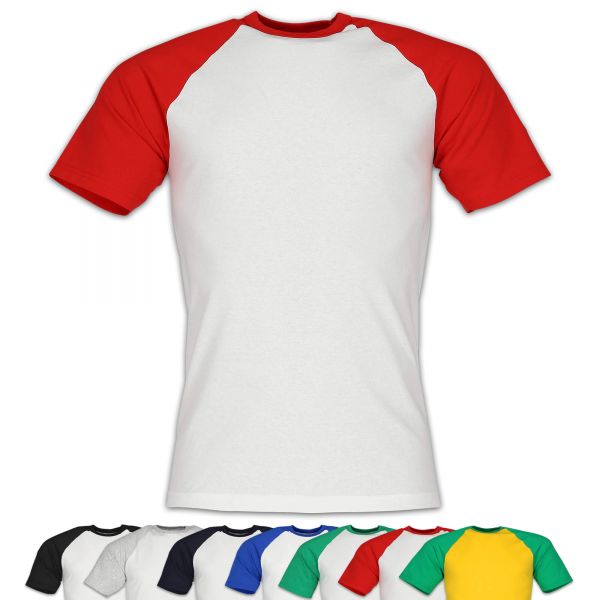 Fruit of the Loom® Valueweight Short Sleeve Baseball T | T-Shirt weiß/rot