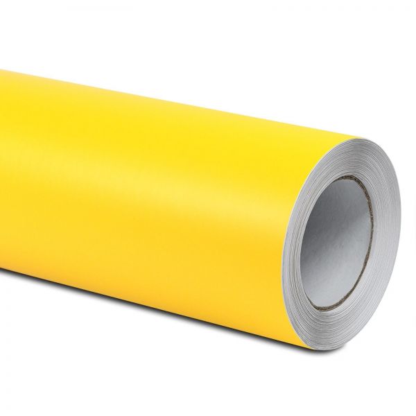 Folindo selbstklebende 3D Luftkanal Autofolie Gelb Matt