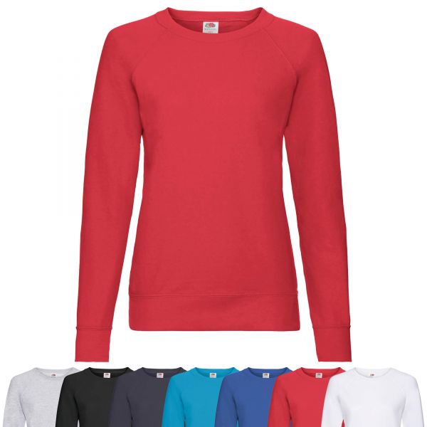 Fruit of the Loom® Lightweight Raglan Sweat Lady-Fit | Sweatshirt für Damen Rot