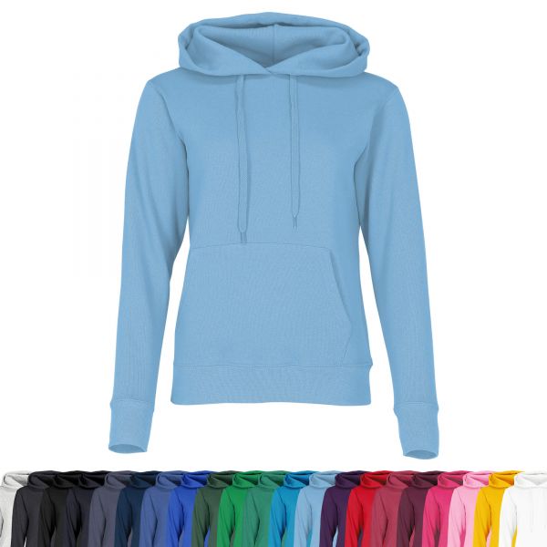 Fruit of the Loom® Ladies Classic Hooded Sweat Sweater Kapuzenpullover Kapuzenpulli Kapuzensweatshirt 620380YT Pastellblau