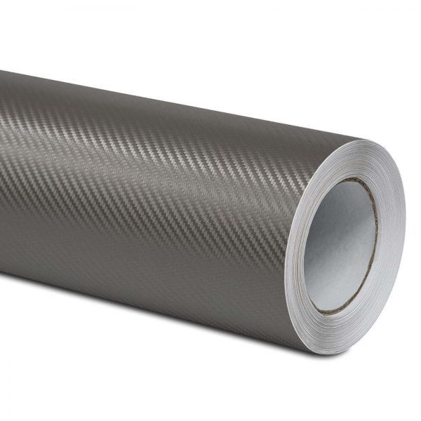 Folindo 3D Carbon selbstklebende 3D Luftkanal Auto Folie Grau