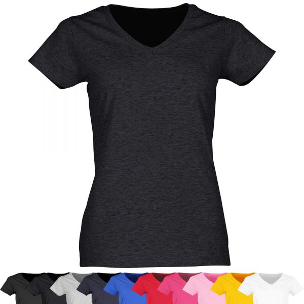 Fruit of the Loom® Valueweight V-Neck T Lady-Fit | T-Shirt dunkelgrau