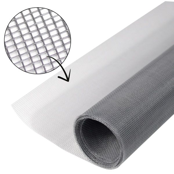 Rapid Teck® Fliegengitter Schwarz & Grau Fiberglas Gewebe Insektengitter - Meterware