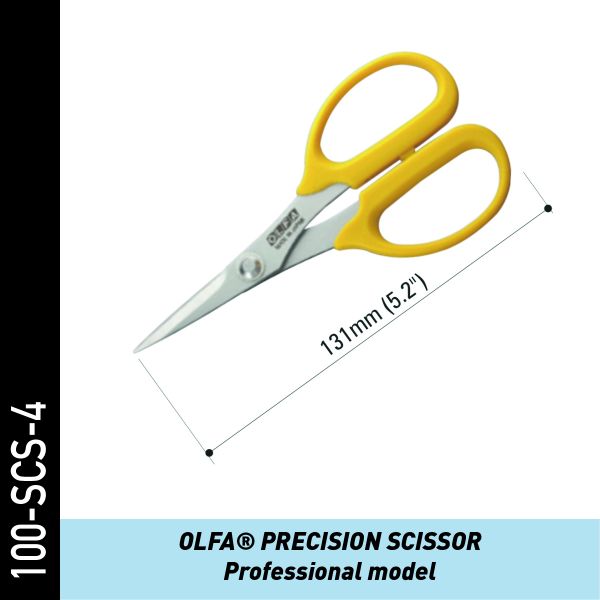 OLFA 5.2'' Präzisionsschere mit glattem Messer | Folienmesser