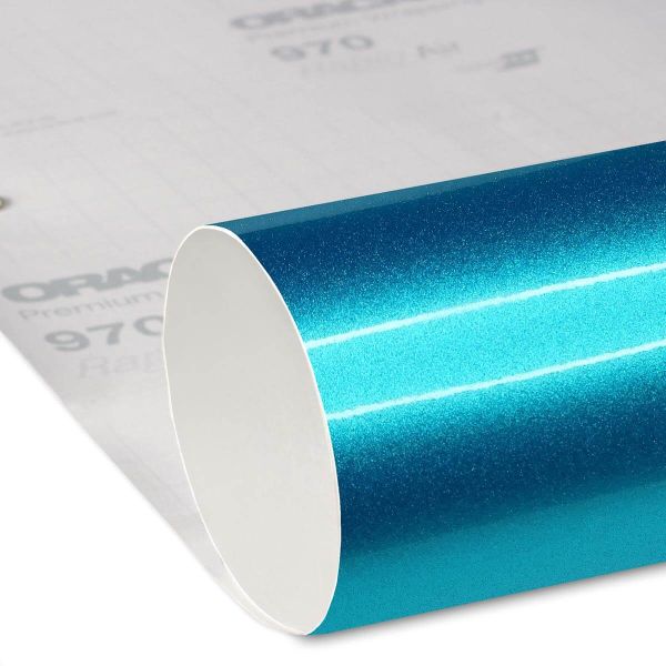 Oracal® 970RA 182 Sparkling Turbo Turquoise Glanz Car Wrapping Autofolie mit Luftkanälen