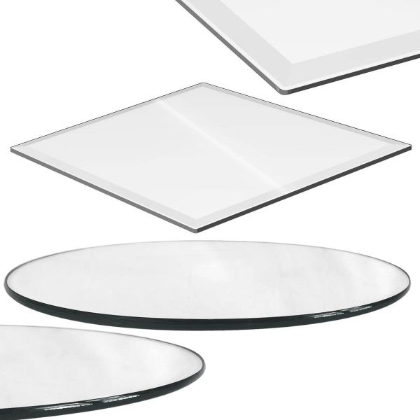 Glasplatte Tischplatte ESG Glas Transparent Klar rund & eckig