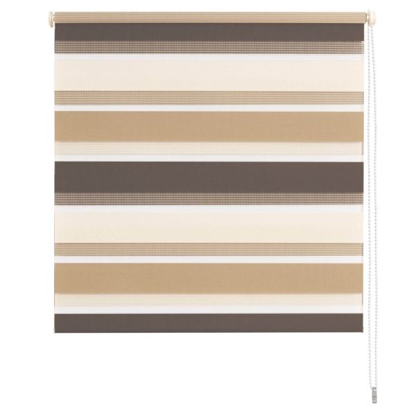 DuoRollo Fenster Rollo Klemm Doppel Rollo 1710 easy Fix Klemme Weiss-Creme-Dunkelbraun