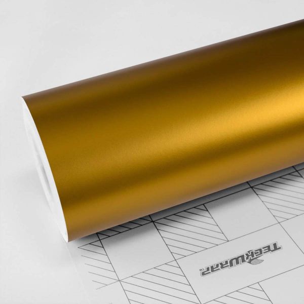 TeckWrap Matt Chrom Car Wrapping Autofolie Satin Chrom Folie VCH408-S Golden Yellow