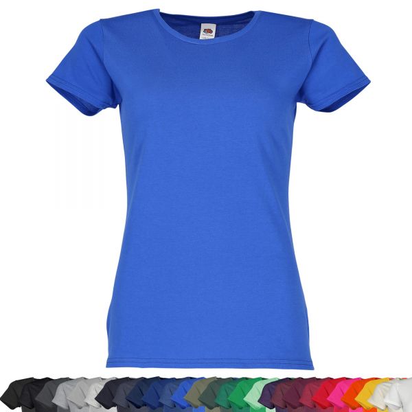 Fruit of the Loom® Ladies Iconic 150 T 614320 Damen T-Shirt Slim Fit Baumwolle Rundhals