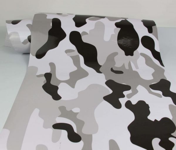 Rapid Teck® Stickerbomb Car Wrapping Autofolie Camouflage Tarn Schwarz-Weiß