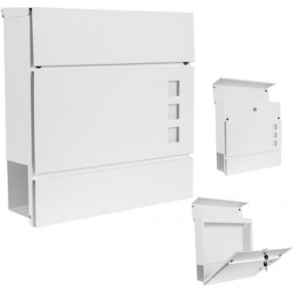 Rapid Teck® Design-Briefkasten Modern 2 Weiß