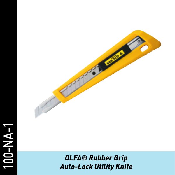 OLFA Universalmesser mit Gummigriff und automatischer Verriegelung | Folienmesser