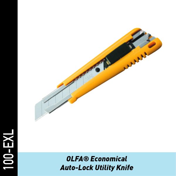 OLFA Eco Heavy Duty - Cutter mit automatisch verriegelnder Klinge | Folienmesser