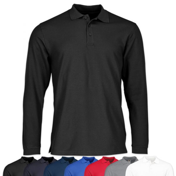 Fruit of the Loom® Premium Long Sleeve Polo | Langarm Polo schwarz