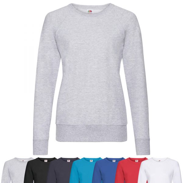 Fruit of the Loom® Lightweight Raglan Sweat Lady-Fit | Sweatshirt für Damen Graumeliert