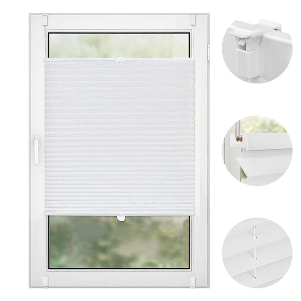 Klemm Plissee weiß Fenster Montage ohne Bohren Plisseerollo Faltrollo