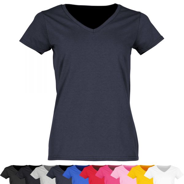 Fruit of the Loom® Valueweight V-Neck T Lady-Fit | T-Shirt deep navy