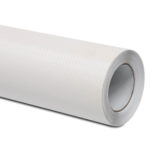 Folindo 3D Carbon selbstklebende 3D Luftkanal Auto Folie Weiß