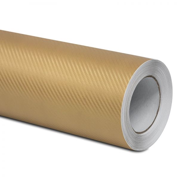 Folindo 3D Carbon selbstklebende 3D Luftkanal Auto Folie Gold