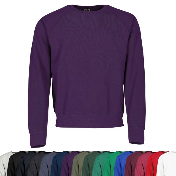 Fruit of the Loom® Classic Raglan Sweat Sweatshirt mit Raglan-Ärmeln Sweatshirt Pullover 622160PE Violett