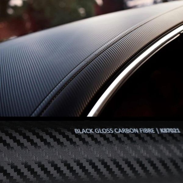 KPMF Carbon Folie schwarz K87021 Black Gloss Carbon Fibre Autofolie