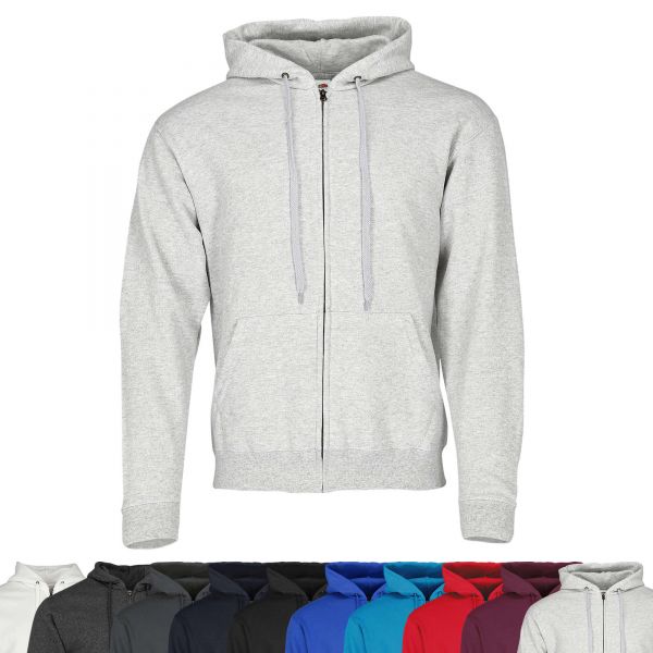 Fruit of the Loom® Classic Hooded Sweat Jacket Kapuzenjacke Trainingsjacke Sportjacke 62062094 Graumeliert