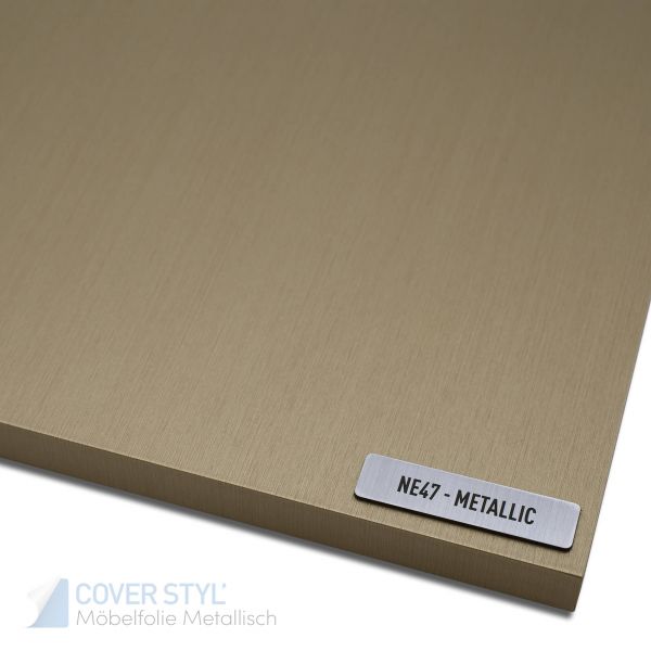 Cover Styl'® Möbelfolie Metalloptik Dekorfolie Metallic Folie mit 3D Struktur NE47 Soft Brushed Gold