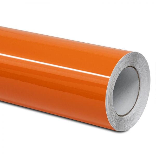 Folindo Glanz - selbstklebende 3D Autofolie mit Luftkanälen Orange
