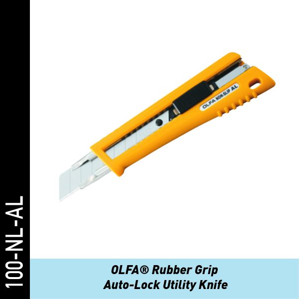 OLFA Universalmesser mit Gummigriff und automatischer Verriegelung | Folienmesser
