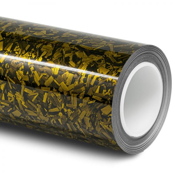 Folindo Forged Carbon 3D Autofolie Gold Glanz